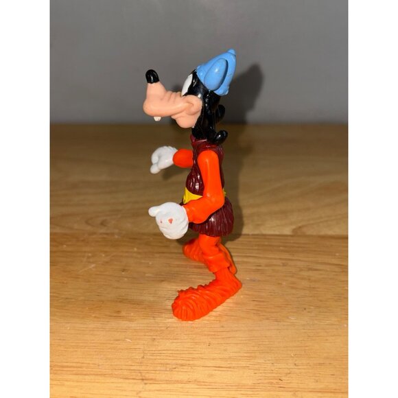 Vintage Disney Epcot Goofy Viking Action Figure Figurine Toy Blue Helmet Orange - Picture 3 of 7